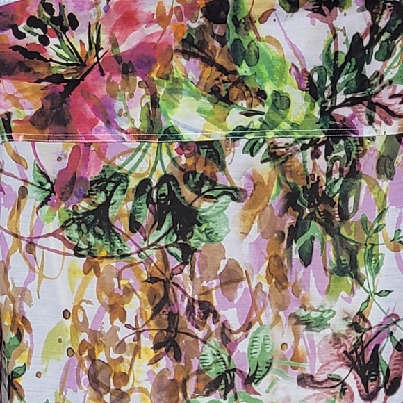 Piazza Sempione Italian Silk Blend Watercolor Floral Artsy (IT40/US Medium***) - Picture 7 of 14